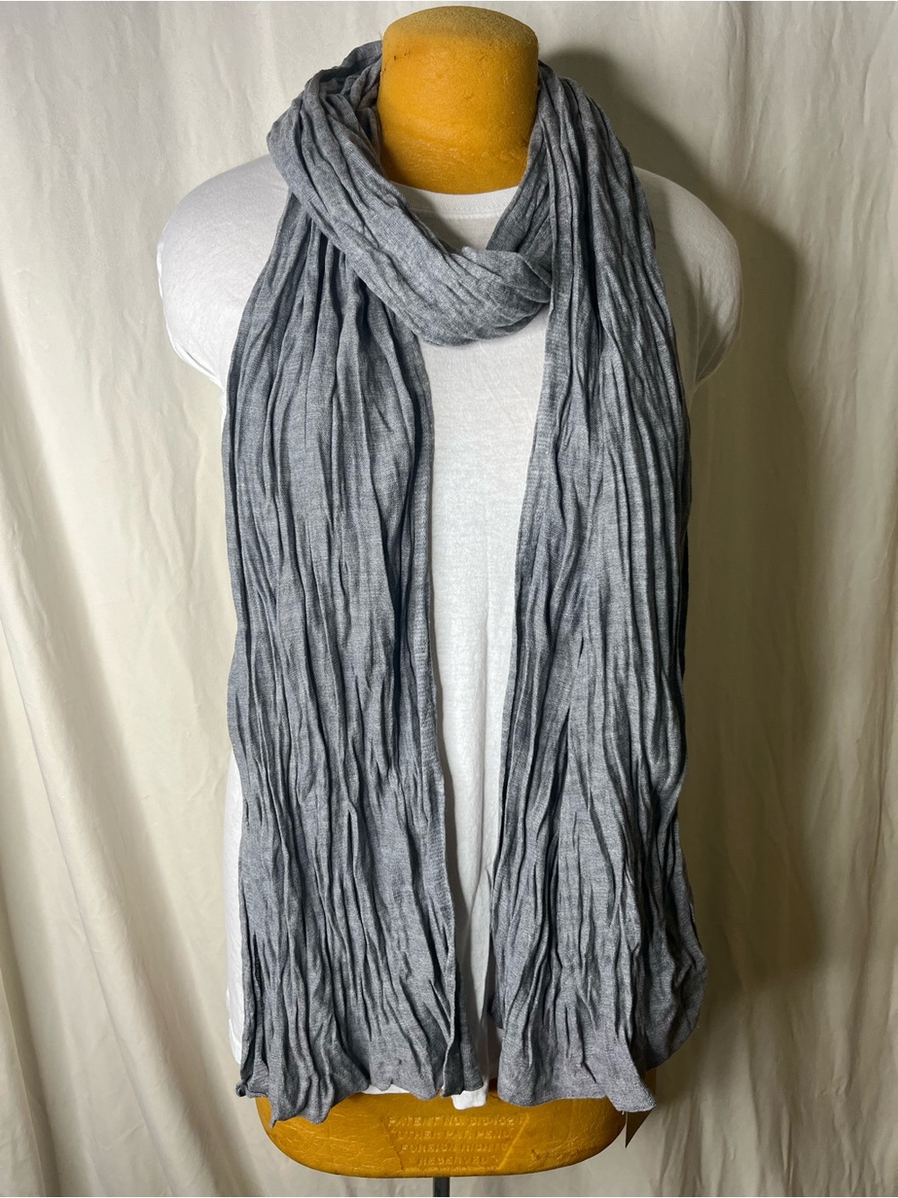 Coldwater Creek Gray Crinkled Tee Scarf